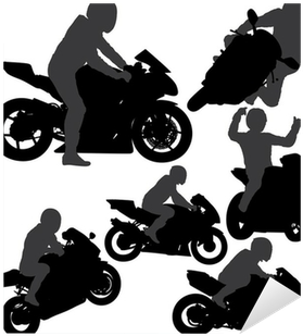 Motorcycle Rider Silhouettes Set - Motorcycles Rider Vector (400x400), Png Download