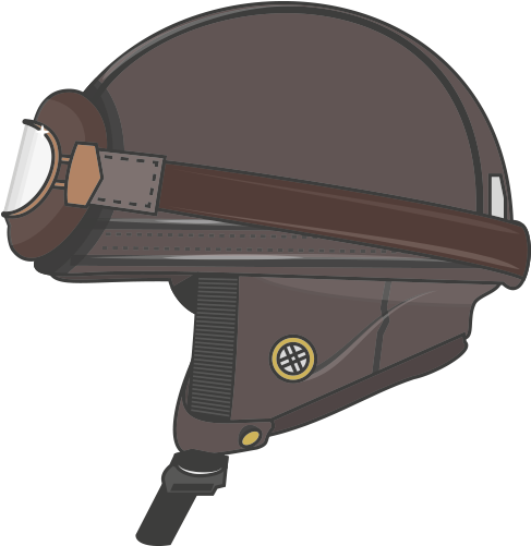Classic Motor Bike Helmet (500x500), Png Download