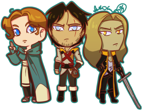 Tumblr Osu23jginv1uxo12po1 500 - Netflix Castlevania Trevor Alucard Fanart (500x395), Png Download