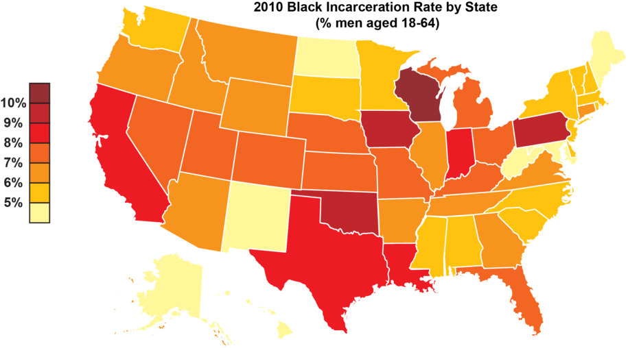 2010incarcerationblack - United States Pollution (915x508), Png Download