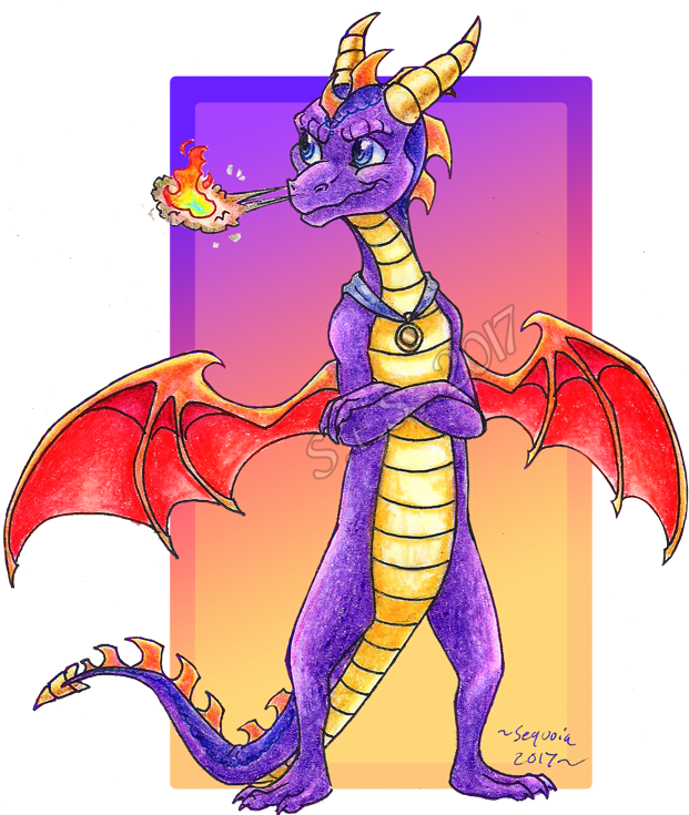 Crayon Spyro Doodle - Spyro (629x734), Png Download