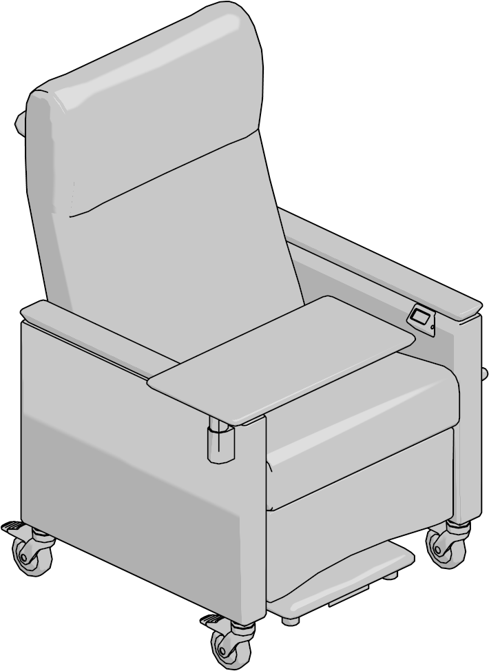 Rclnr,fxd Arm,left Facing Tablet,heat And Massage,wood - Club Chair (1200x1200), Png Download