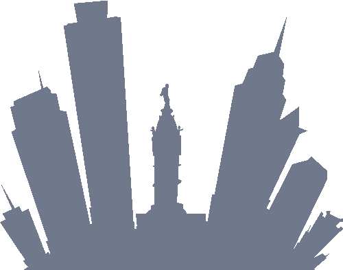 For The Best Tomato Pie In Philadelphia, Head To The - Philadelphia Skyline Cartoon (500x393), Png Download