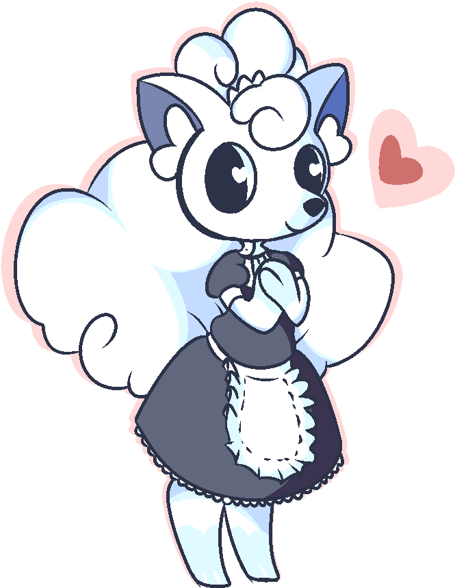 Alolan Vulpix Maid - Alola (1000x1000), Png Download