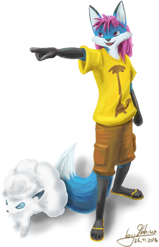 Nyaaa And His Alola-vulpix - Alola (550x851), Png Download