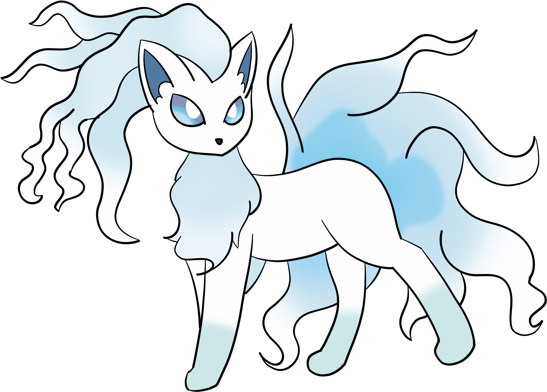 I Wasn't Really Sure About The Colors For The Alolan - Cartoon (2048x1536), Png Download