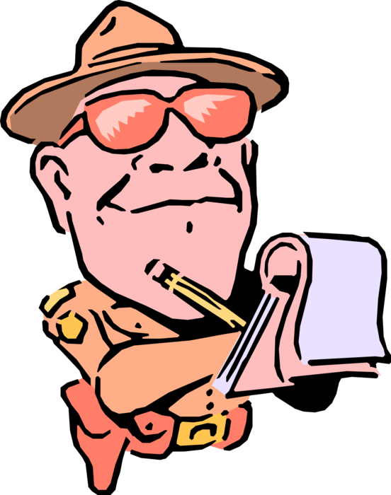 Vector Illustration Of Highway Patrolman Policeman - Traffic Ticket (552x700), Png Download