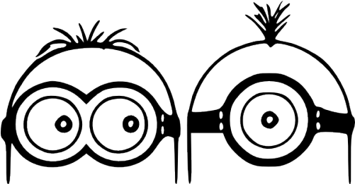 Me 2 Minions - Minions Black And White (500x300), Png Download