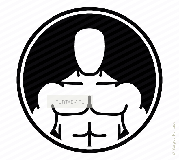 Vector Icon Of Muscular Man Against Circle - Bodybuilding Png Icon (620x553), Png Download