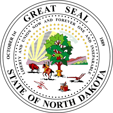 Great Seal Of The State Of North Dakota Label Vector - Great Seal Of The State Of Dakota Logo (480x480), Png Download