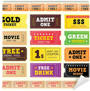 Vintage Cinema Tickets - Vintage Cinema Ticket Price (400x400), Png Download