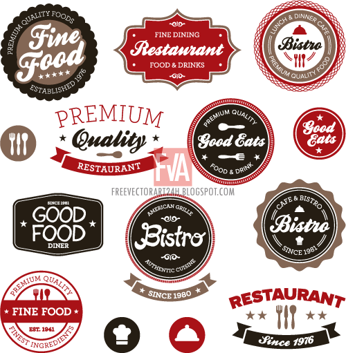 Vintage Food Label Vector Graphics - Logo Restaurant Vintage (500x511), Png Download