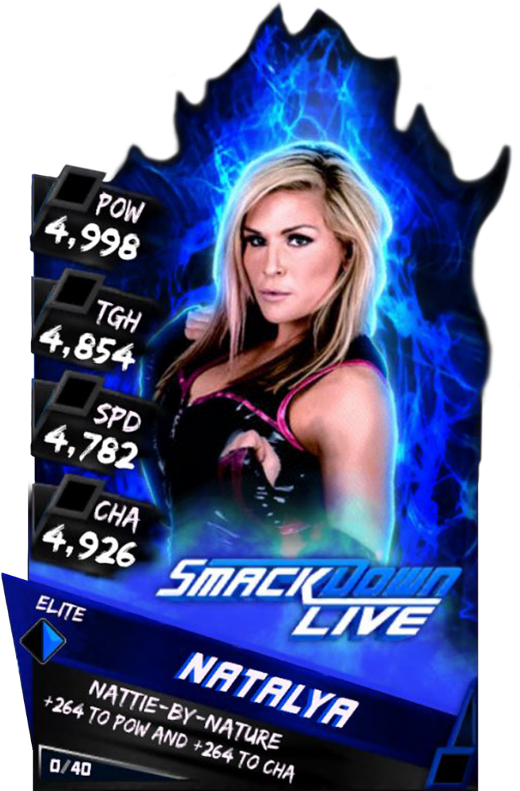 Supercard Natalya S3 Elite Smackdown 9617 - Becky Lynch Wwe Supercard (733x1158), Png Download