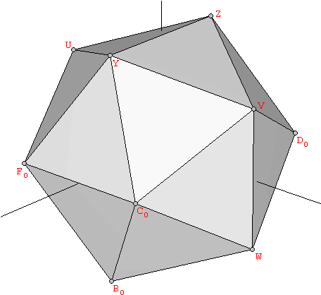 Icosahedron Construction Through Golden Rectangles, - Icosahedron (455x433), Png Download