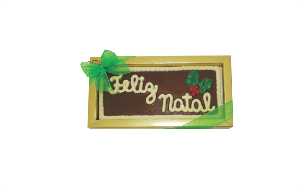 Barra Luxo Feliz Natal - Chocolate (980x620), Png Download