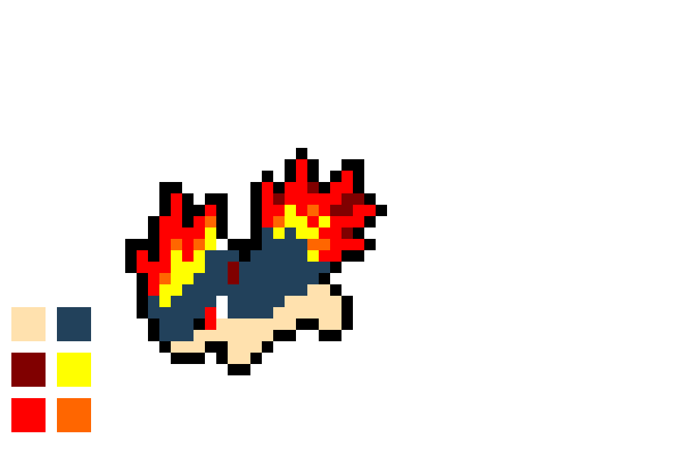 Quilava - Quilava Pixel Art (960x640), Png Download