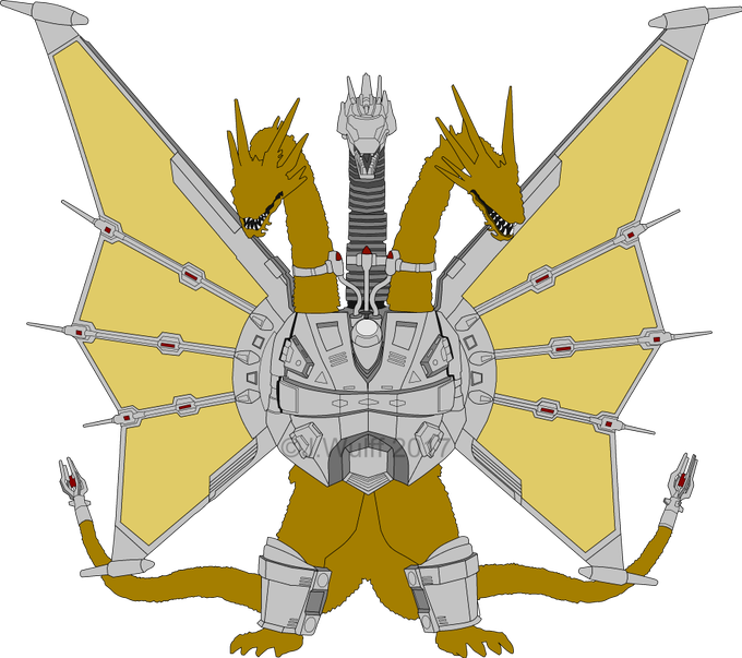 Https - //slayeroftears - Deviantart - Com/art/mecha - Mecha King Ghidorah Drawing (680x603), Png Download