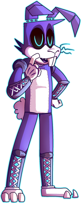 Blue Clothing Fictional Character Vertebrate Purple - Foxy Gets Hooked Bonnie (500x665), Png Download