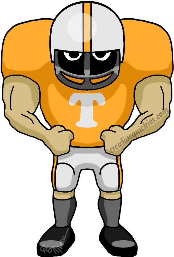 Knoxville Tennessee Volunteers - Green Bay Packers Cartoon (752x940), Png Download