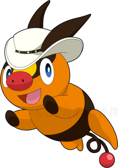 Tepig With Hat By Cachomon-daosj8q - Sylveon (400x569), Png Download