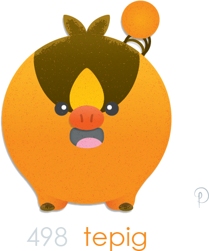 First Poke Dot Tepig The Tantrum Prone Temperamental - Cartoon (674x630), Png Download