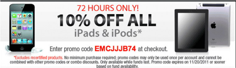 10% Off Apple Ipad And Ipod Is Hot Apple Sale On Newegg - Apple Ipod Touch 4th Generation Black-32gb - Good (750x317), Png Download