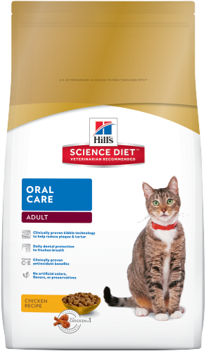 Sd Adult Oral Care Cat Food Dry Productshot 500 - Science Diet Cat Oral Care (500x500), Png Download