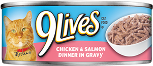 9 Lives Chicken And Salmon Dinner In Gravy Canned Cat - 9lives Wet Cat Food (370x370), Png Download