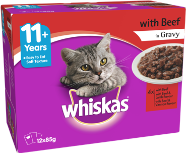 Specially Formulated To Support Your Mature Cat's Specific - Whiskas Cat (450x439), Png Download
