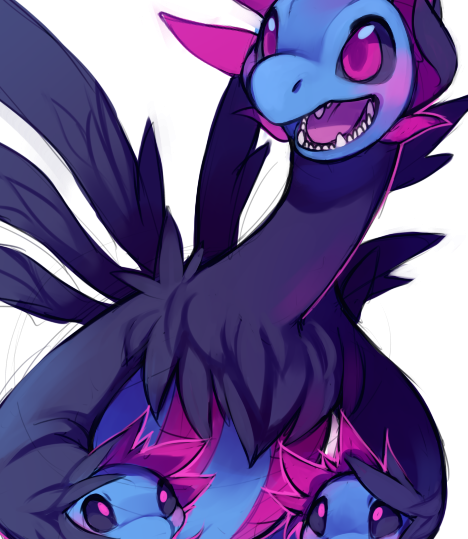 Hydreigon Ii - Hydraigon Pokemon (468x539), Png Download