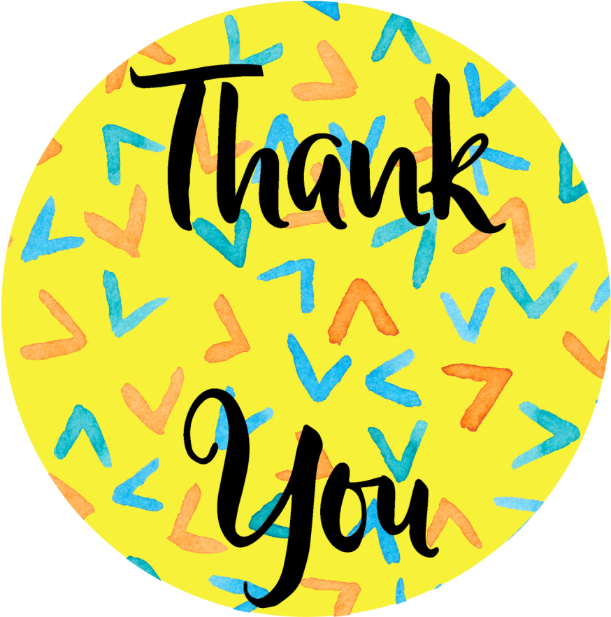 Bright And Cheery Thank You Cards {with Free Printable - Circle Thank You Card (1024x1024), Png Download