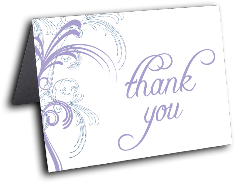 Navy & Purple Swirl Thank You Card - Thank You Greeting Cards (pk Of 20) (1000x1000), Png Download