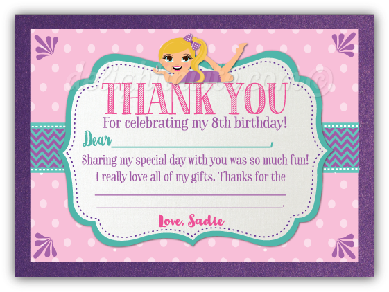 Spa Party Thank You Cards - Party Thank You Cards (573x426), Png Download