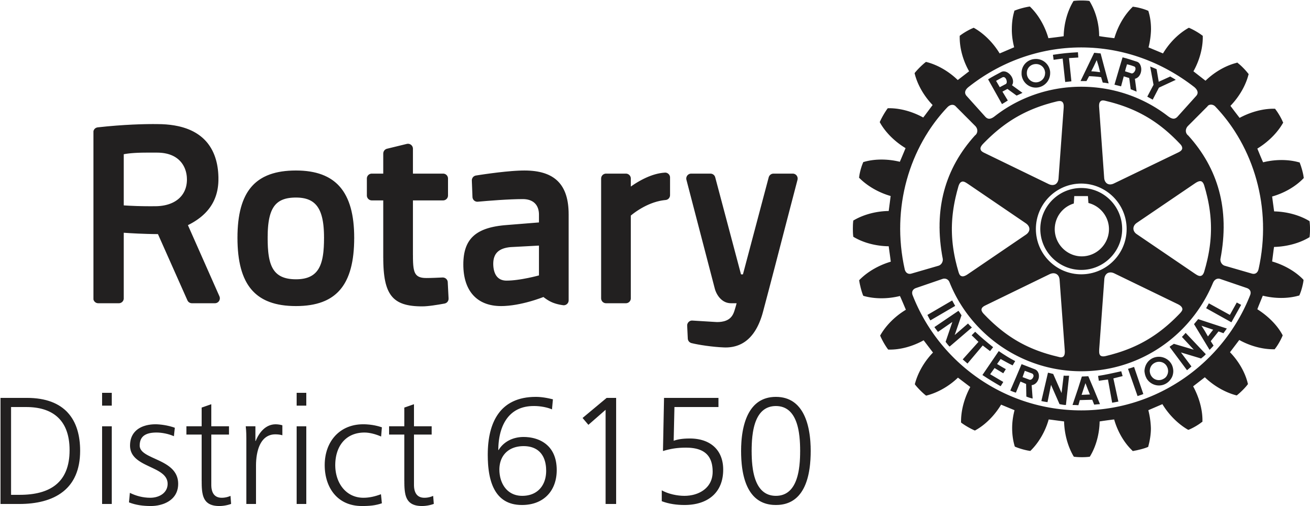 Rd6150 Logo Black 2651 1069 - Rotary District 5330 (2651x1069), Png Download