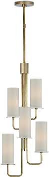 Kate Spade Hanging Shade Chandelier In Soft Brass - Ceiling Fixture (360x360), Png Download