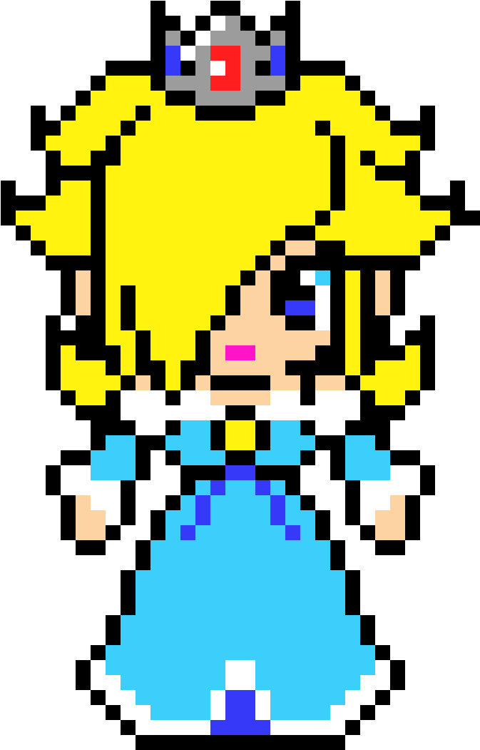 Mario Rosalina Pixel Art Grid - Rosalina Perler Bead Pattern (1155x1155), Png Download