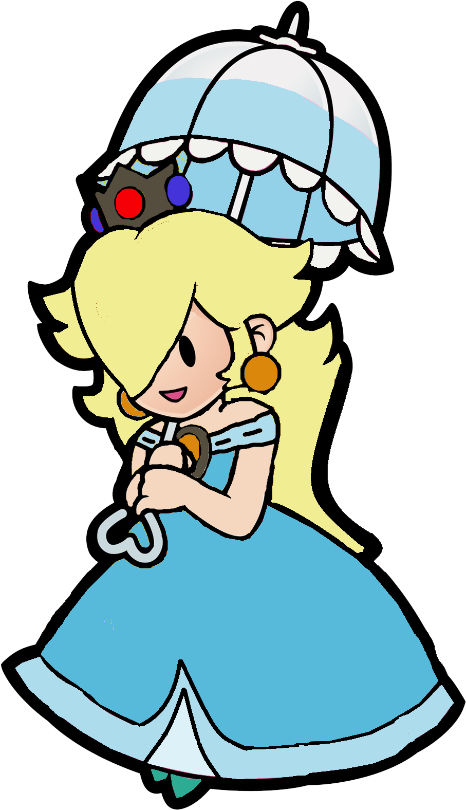 Paper Rosalina 2 - Super Mario Princesse Peach (1036x1696), Png Download