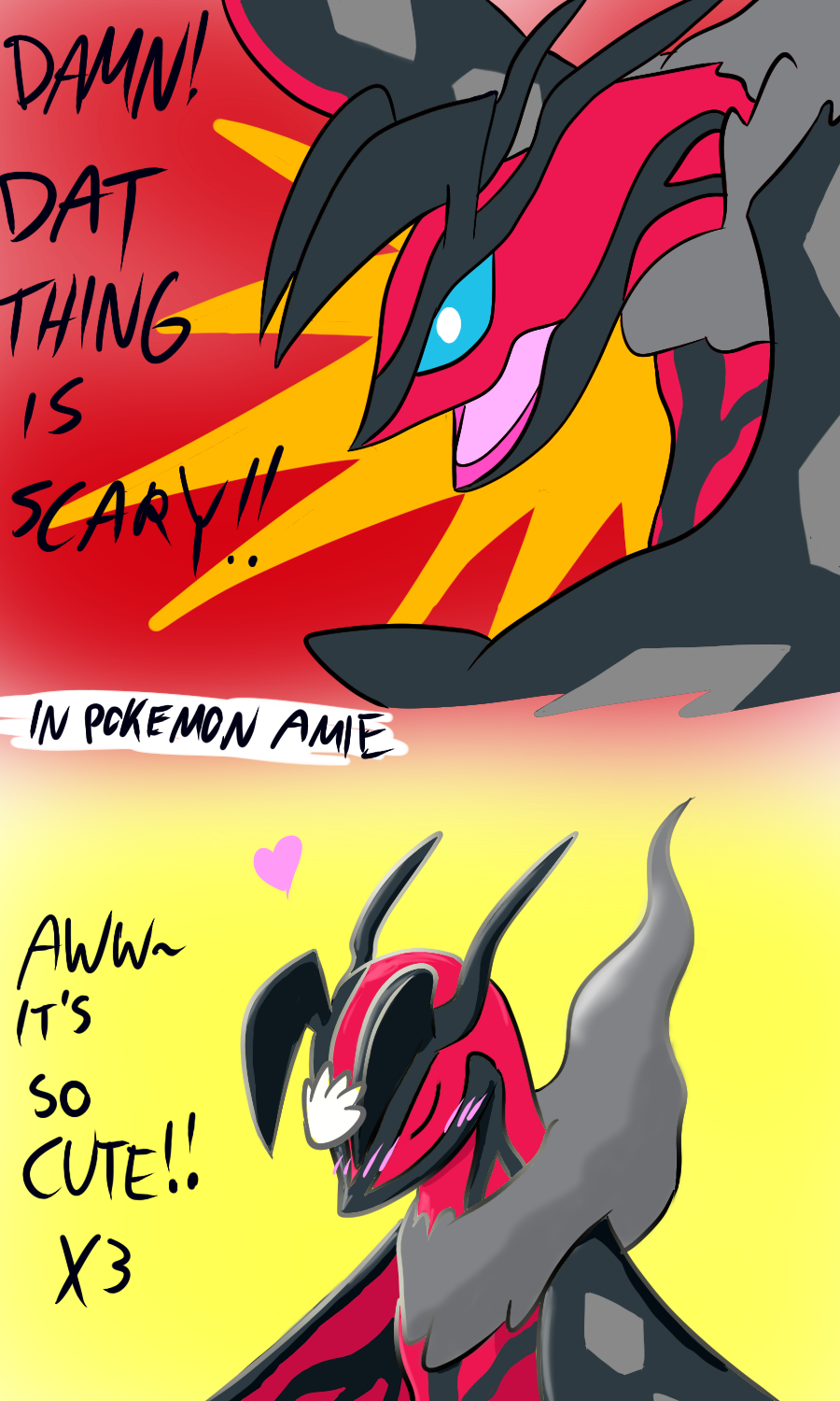 Damn Dat Thing N Pcke Mon Ame Ahh It's 50 It Cute - Yveltal Cute (900x1500), Png Download
