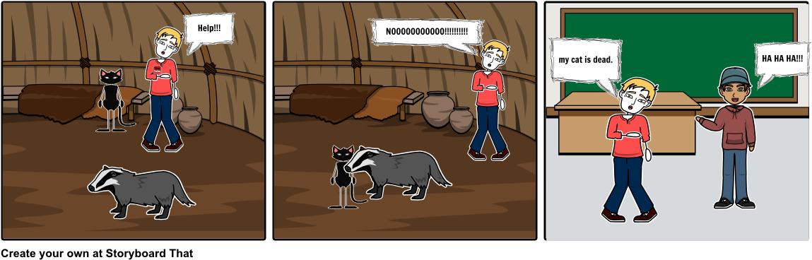 Cat Boy - Cartoon (1164x385), Png Download