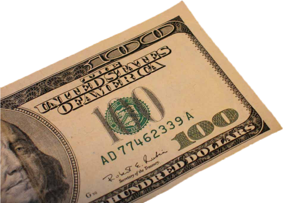 Bek $100 Refer A Friend - 100 Dollar Bill Design Mighty Wallet Men's Billfold (962x694), Png Download