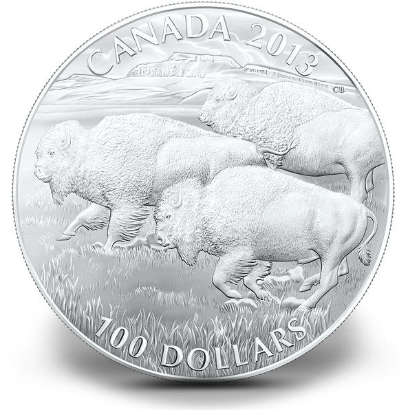$100 For $100 Fine Silver Coin - Buffalo Coin (640x612), Png Download