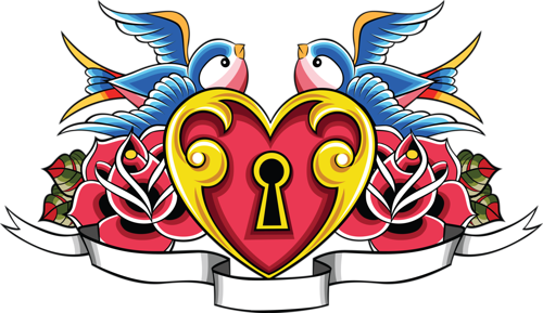 Rondini Con Pergamena Tattoo (500x289), Png Download