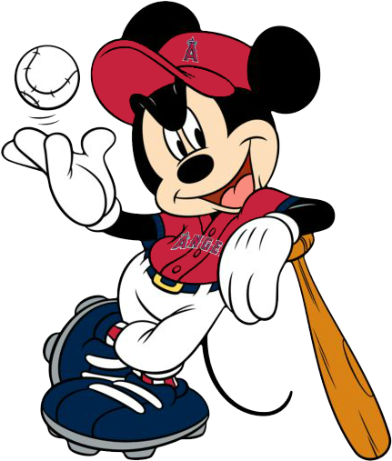 Los Angeles Angels Logo Png - Mickey Mouse Chicago Cubs (446x529), Png Download