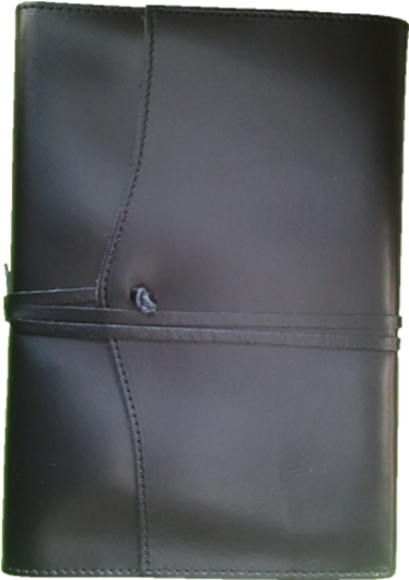 Refillable - A5 Blank - Black - Leather (418x550), Png Download