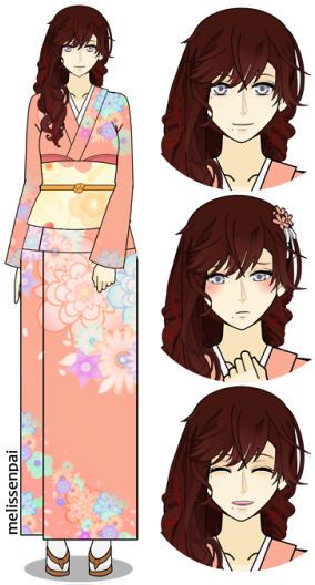 I Made A Ref Of My Dear Friend's Oc/mc Aiko Bc She's - Cartoon (500x535), Png Download