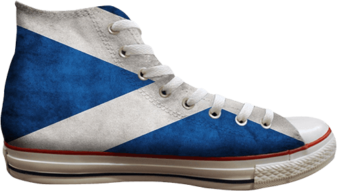 Ct All Star Hi Top Scottish Flag - American Flag Custom Converse (490x278), Png Download