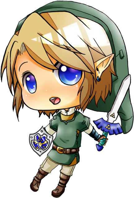 Wolf Link Chibi - Anime Chibi Video Game (642x740), Png Download