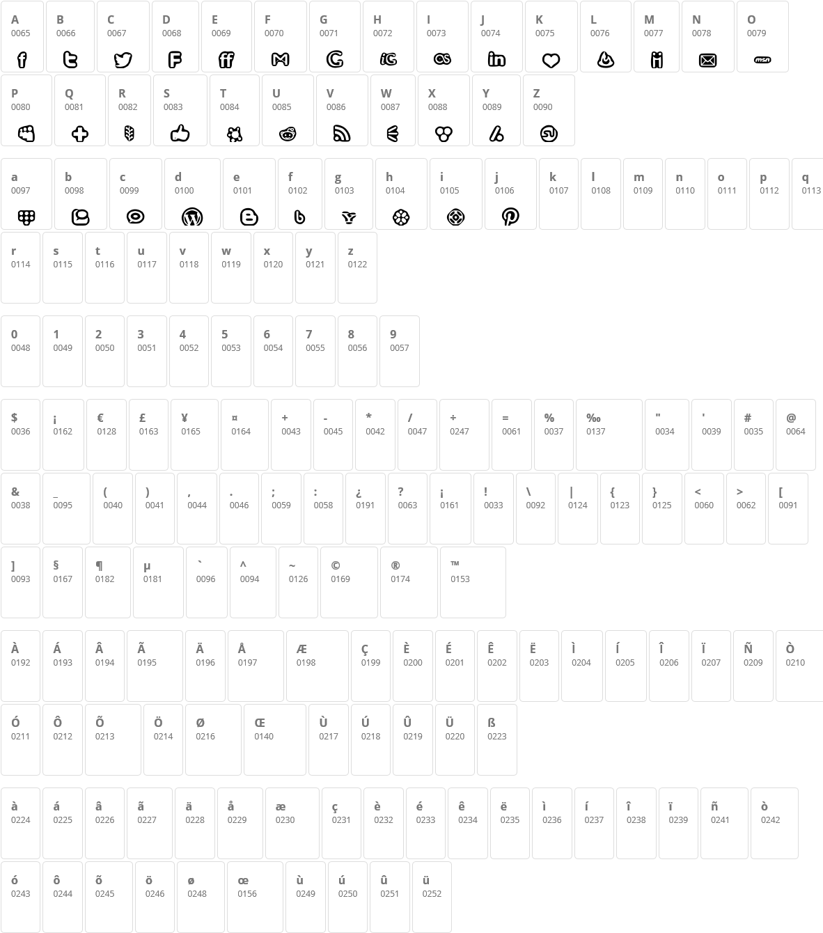 Social Media Icons Bold Character Map - Dead Space (1181x1372), Png Download