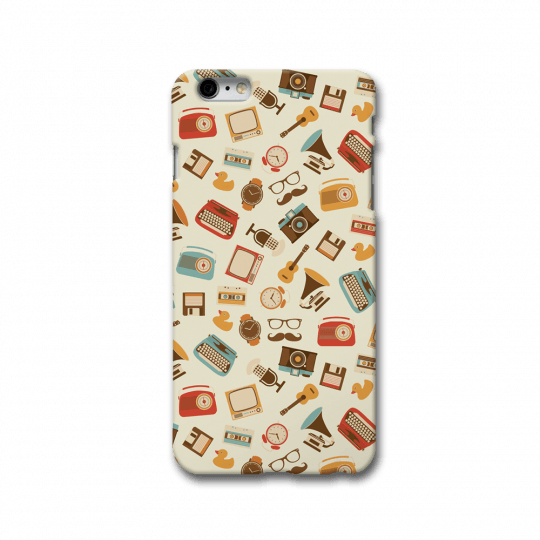 Vintage Elements Pattern Iphone 6 Plus Case - Vintage Pattern Of Hipster Elements Typewriter Guitar (540x540), Png Download