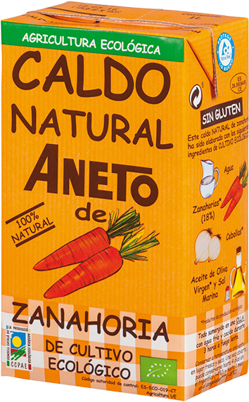 Caldo Natural De Zanahoria Ecológica - Aneto Vegetable Broth Bio 1 L 1 L (600x800), Png Download